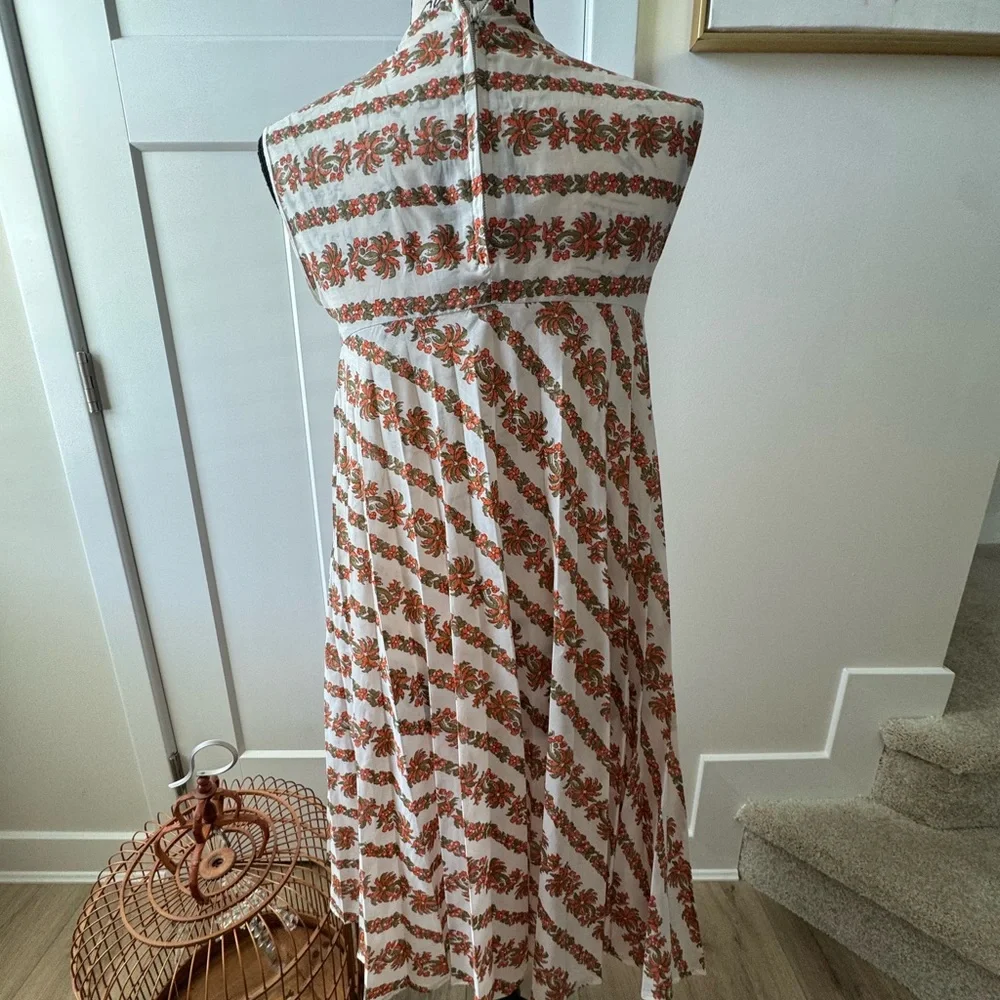 Rare Vintage 1960s Indian Cotton Block Print Folk Dress - Purchased in Paris - Picture 8 of 9